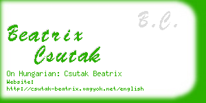 beatrix csutak business card